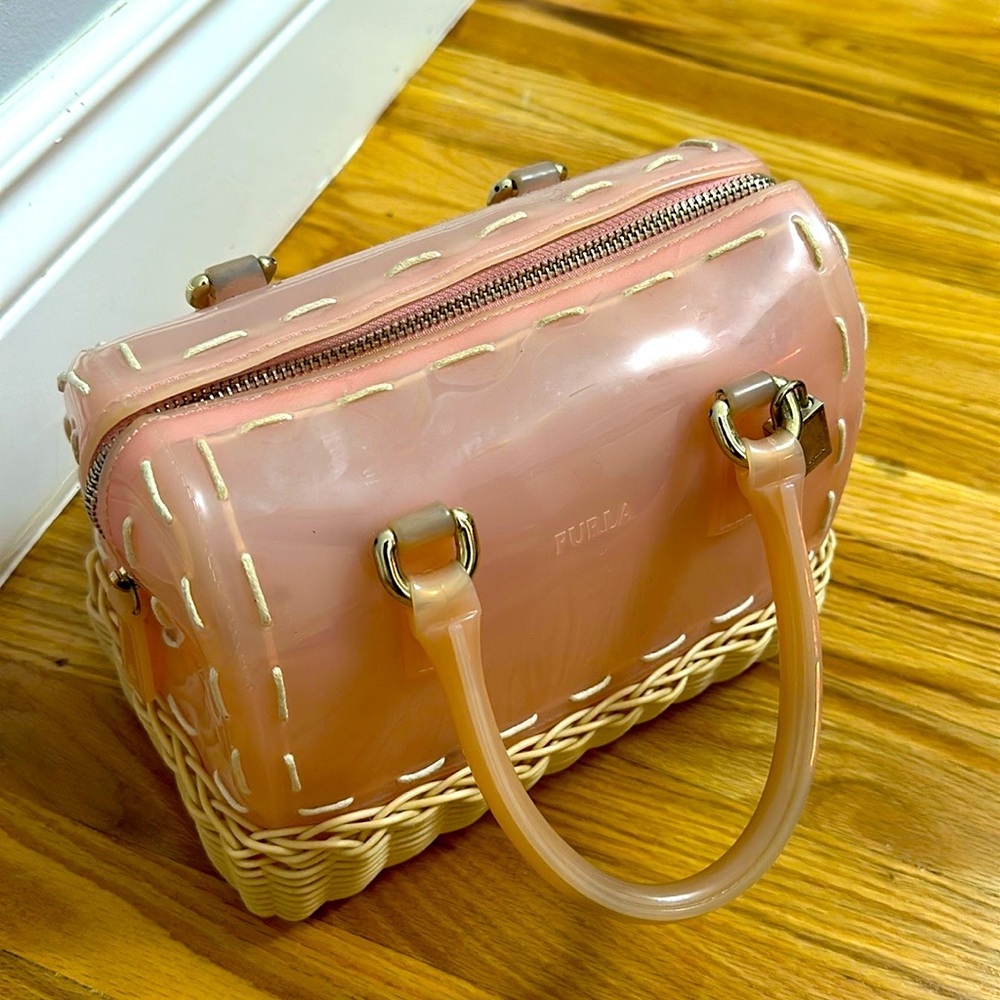 Furla candy bag, used, colour pink
